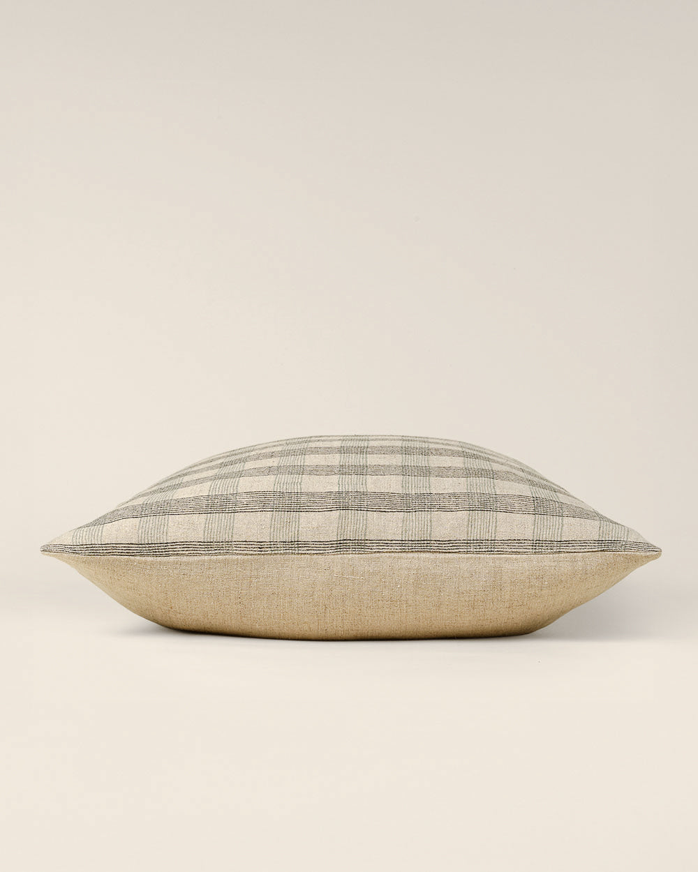 Indaba Block Print Plaid Linen Pillow - Thumbnail 3